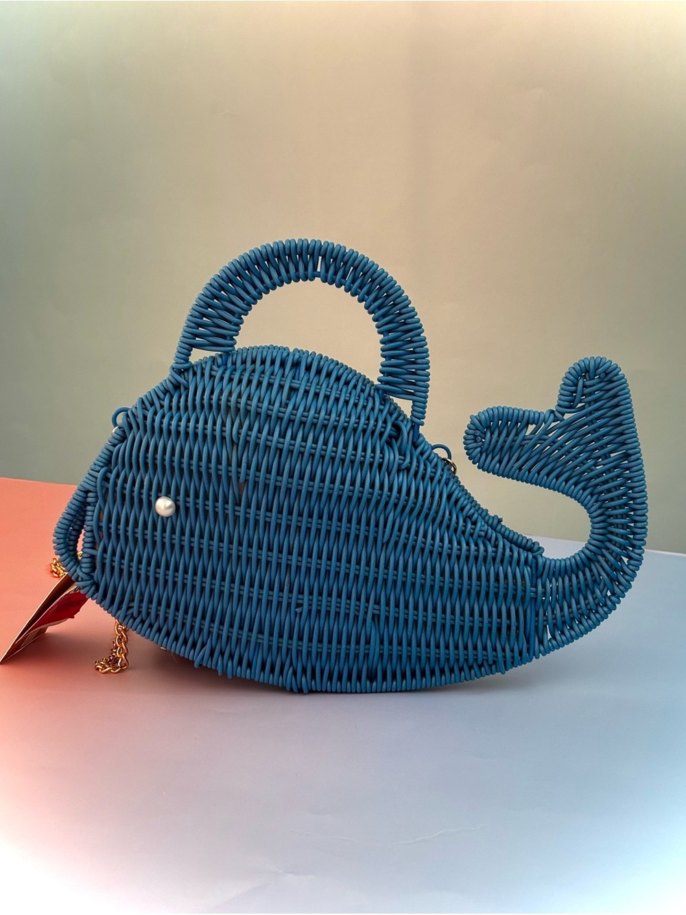 Tommy Bahama Blue Whale Woven Handbag